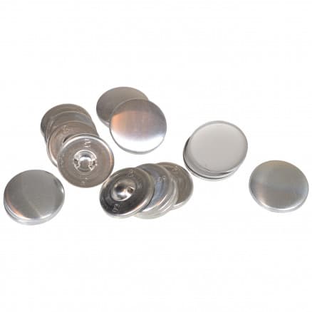 Infinity Hearts DIY Tygknappar/Ã–verdragsknappar Runda Aluminium Silver 38 mm - 10 par