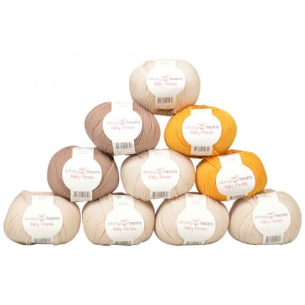 Infinity Hearts Baby Merino Garnpaket 25 Tre nyanser Beige och Gul - 10 st