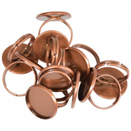 Infinity Hearts Fingerring DIY Järn Röd Koppar 18mm - 10 st.