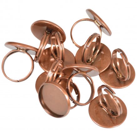 Infinity Hearts Fingerring DIY Järn Röd Koppar 20mm - 10 st