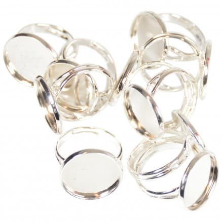 Infinity Hearts Fingerring DIY Järn Silver 16mm - 10 st