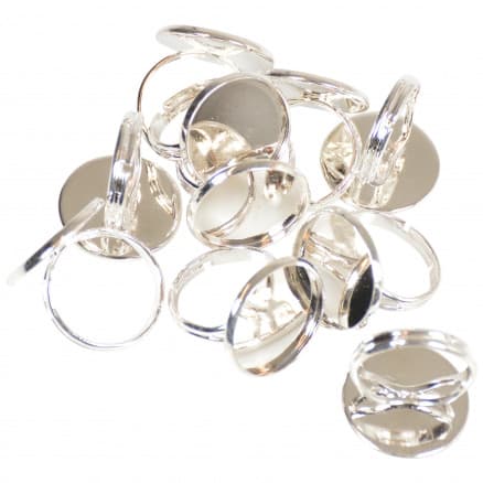 Infinity Hearts Fingerring DIY Järn Silver 18mm - 10 st