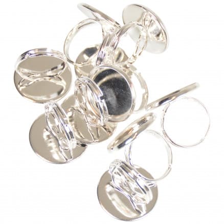 Infinity Hearts Fingerring DIY Järn Silver 20mm - 10 st