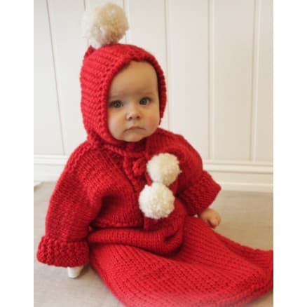 The First Noel by DROPS Design - Baby Åkpåse Stick-mönster str. 1/3 mdr - 3/4 år