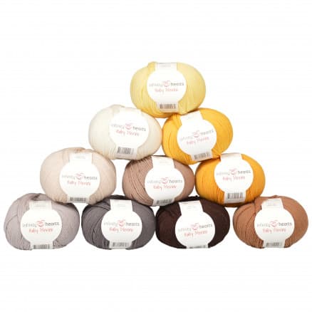 Infinity Hearts Baby Merino Garnpaket 18 Bruna och Gula nyanser - 10 st