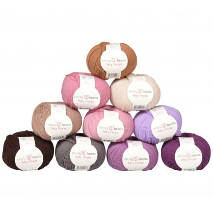 Infinity Hearts Baby Merino Garnpaket 17 Bruna och Lila nyanser - 10 st
