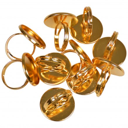Infinity Hearts Fingerring DIY Järn Guld 20mm - 10 st