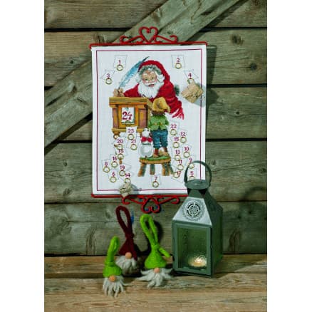 Permin Broderikit Julkalender - På Besök hos Jultomten 32 x 43 cm