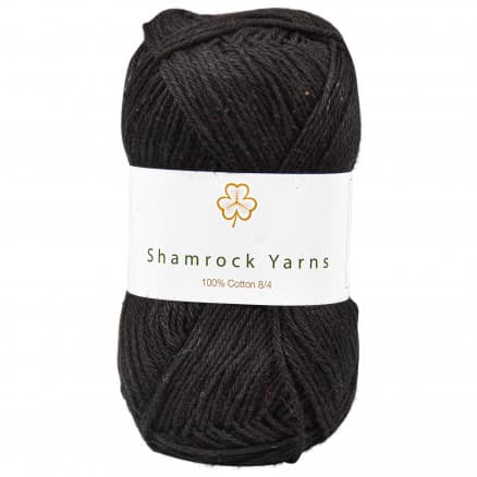 Shamrock Yarns 100% Bomull Garn 01 Svart