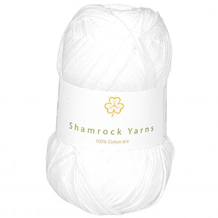 Shamrock Yarns 100% Bomull Garn 02 Vit