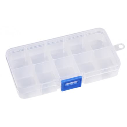 Sortiment Låda Plast Transparent 13x6,5x2,2cm - 10 fack