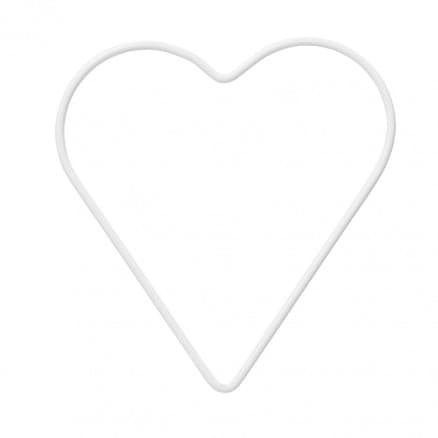 Mobilhängare / Ring till mobiler Hjärta Metall Vit Ø28cm