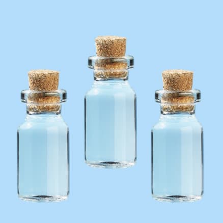 Mini Glasflaska/Burk med Kork 10x30mm - 8 st