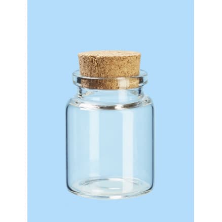 Mini Glasflaska/Burk med Kork 35x45mm - 2 st