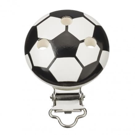 Hängselclips Fotboll Svart/Vit 37x11,5mm - 1 st