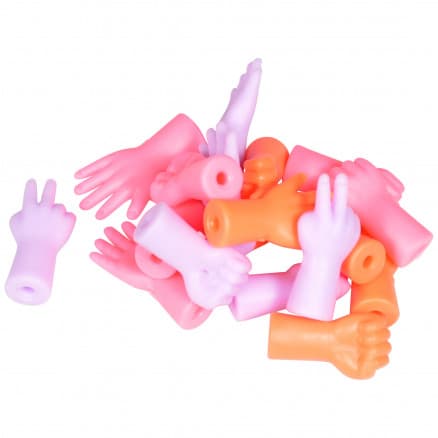 Infinity Hearts Maskstopp/Stickskydd Händer Gummi Ass. Färger 3,5x1,1cm - 18 st