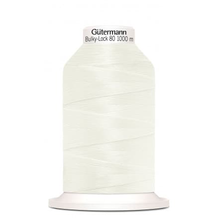 Gütermann Bulky-Lock 80 Sytråd Polyester 111 Råvit - 1000m