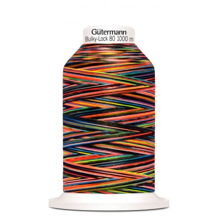 Gütermann Bulky-Lock 80 Multi Svart/Neon Sytråd Polyester 9842 - 1000m