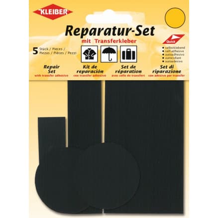 Kleiber Självhäftande reparationssats Polyamid Svart Ass. Assorterade storlekar