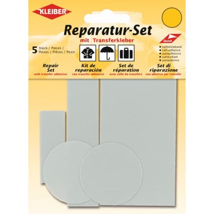 Kleiber Självhäftande reparationssats Polyamid Ljusgrå Ass. Assorterade storlekar