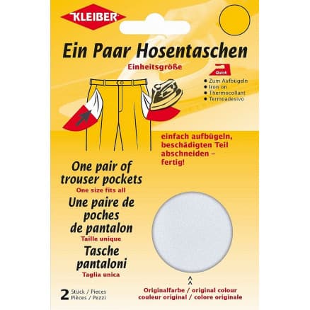 Kleiber Reparationsficka till Byxor Vit 18,5x16cm - 2 st