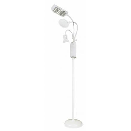 Kleiber LED-golvlampa med Mönsterhållare & Förstoringsglas Vit 154,5cm