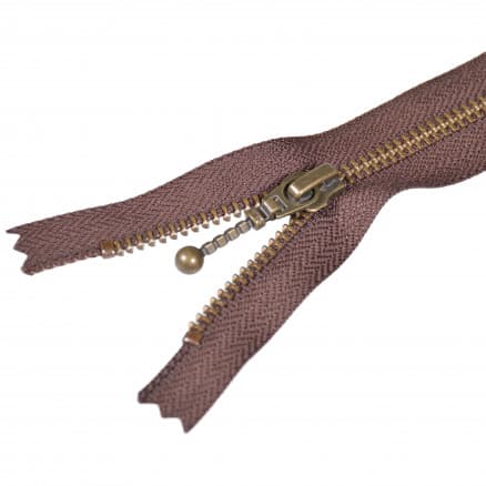 YKK Dragkedja/Blixtlås Fast Antik Mässing Brun 6mm - 35cm