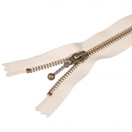 YKK Dragkedja/Blixtlås Fast Antik Mässing Sand 6mm - 35cm