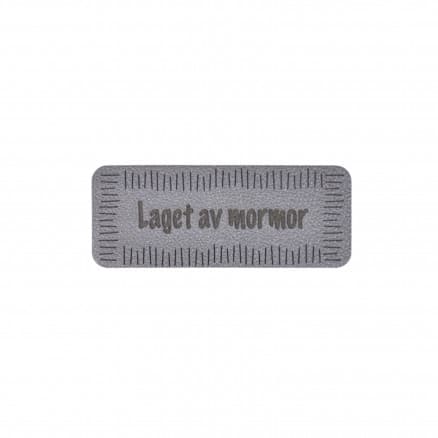 Norsk Label "Laget av Mormor" Imiterat l�der Gr� 5x2 cm - 1 st