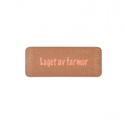 Label Norsk Norsk Label "Laget av Farmor" Imiterat läder Brun 5x2 cm - 1 st