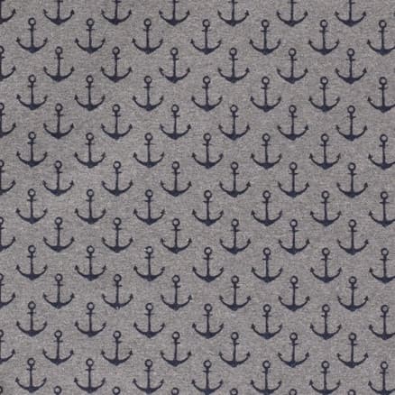 French Terry Print Tyg 150cm 163 Ankare - 50cm