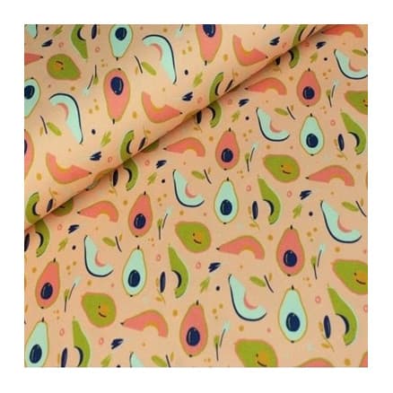 Bomullsjersey Print Tyg 150cm 006 Frukt - 50cm