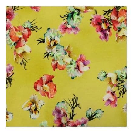 Bomullsjersey Print Tyg 150cm 006 Blommor - 50cm