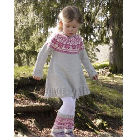 Forest Dance by DROPS Design - Klänning Stick-mönster strl. 3/4 - 11/12 år
