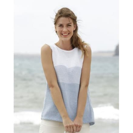 Sea Line by DROPS Design - Randig topp Stick-opskrift strl. S - XXXL