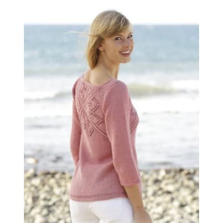 Butterfly Heart by DROPS Design - Tröja Stick-opskrift strl. S - XXXL