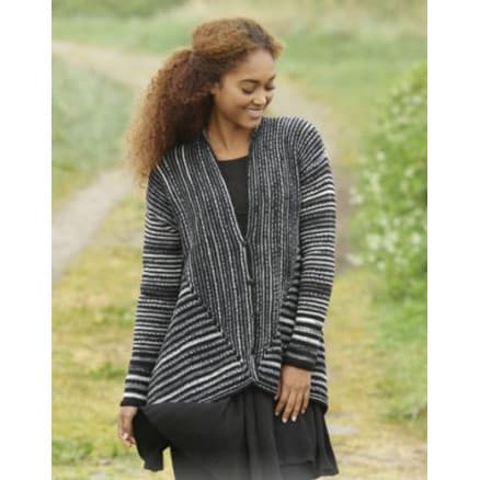 Midnight Roads by DROPS Design - Jacka Stick-mönster strl. S - XXXL