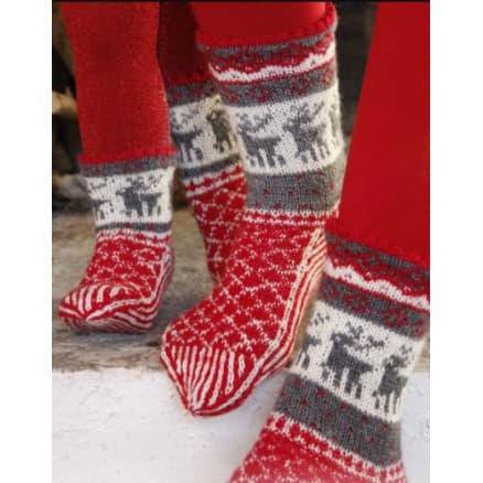 Christmas Stampede by DROPS Design - Sockor Stick-mönster str. 26/28 - 41/43