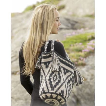 Santa Fe by DROPS Design - Väska Virk-mönster 67x34 cm