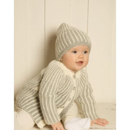 Rätstickad Jacka och Mössa by DROPS Design - Jacka och Mössa Stick-mönster strl. 1/3 mdr - 3/4 år