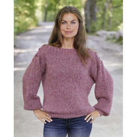 Raspberry Flirt by DROPS Design - Stickmönster blus str. S - XXXL