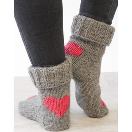 Heart Dance by DROPS Design - Tofflor Stick-mönster strl. 35/37 - 41/43