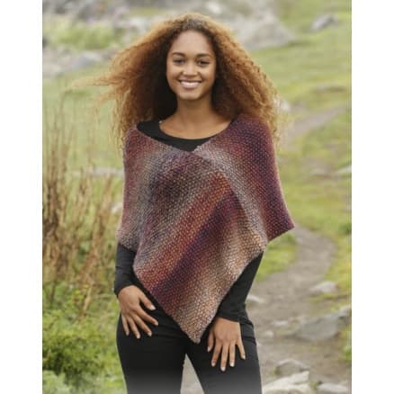 Ember by DROPS Design - Poncho Stick-mönster strl. S/M - XXL/XXXL