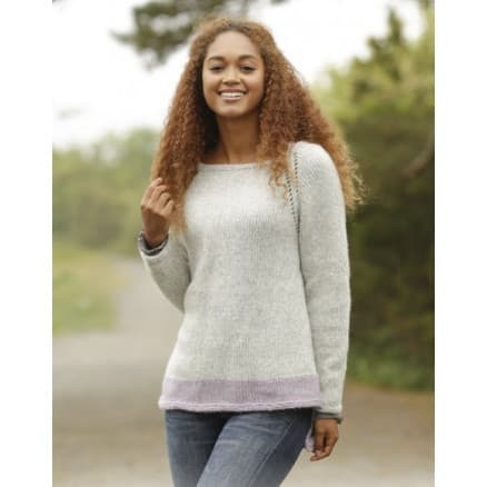 Lila Camilla by DROPS Design - Tröja Stick-mönster strl. S - XXXL