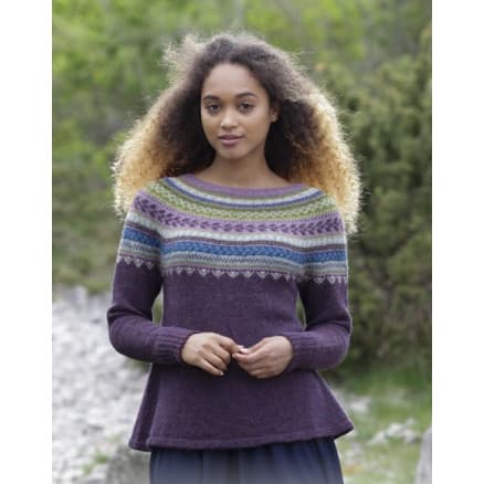 Blueberry Fizz by DROPS Design - Tröja och Mössa Stickmönster strl. S - XXXL