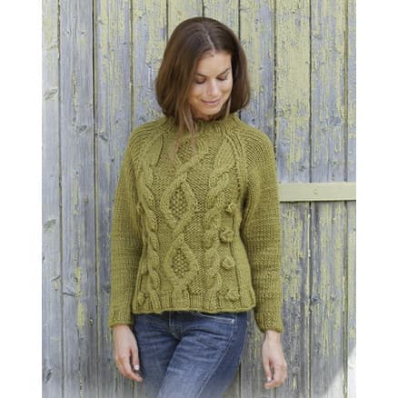 Â Green Tea by DROPS Design - Stickmönster blus str. S - XXXL