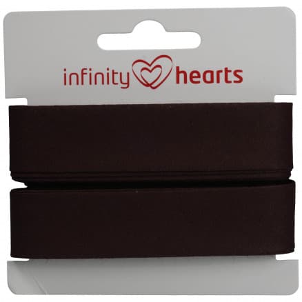 Infinity Hearts Kantband/Snedslå Bomull 40/20mm 15 Mörkbrun - 5m