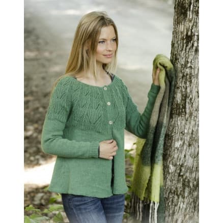 Green Echo Jacket by DROPS Design - Stickmönster jacka str. S - XXXL