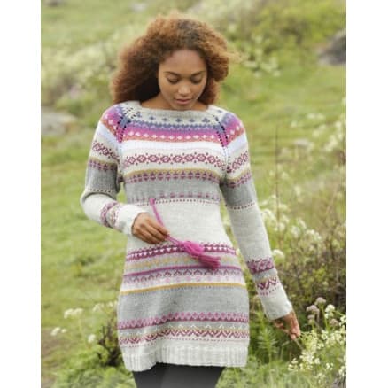 Highland Heather by DROPS Design - Klänning Stick-mönster strl. S - XXXL