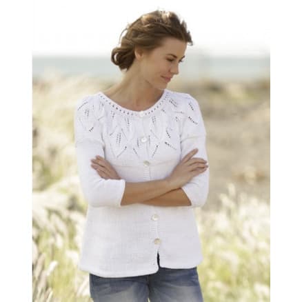 Summer Leaves Cardigan by DROPS Design - Jacka Stick-mönster strl. S - XXXL